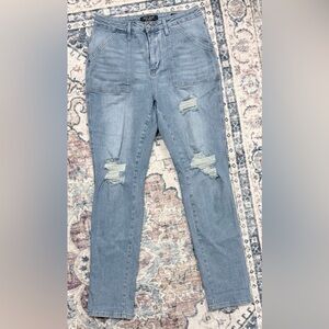 Judy Blue High Rise Boutique Denim Square Pocket Skinny Jeans Light Wash 13/31
